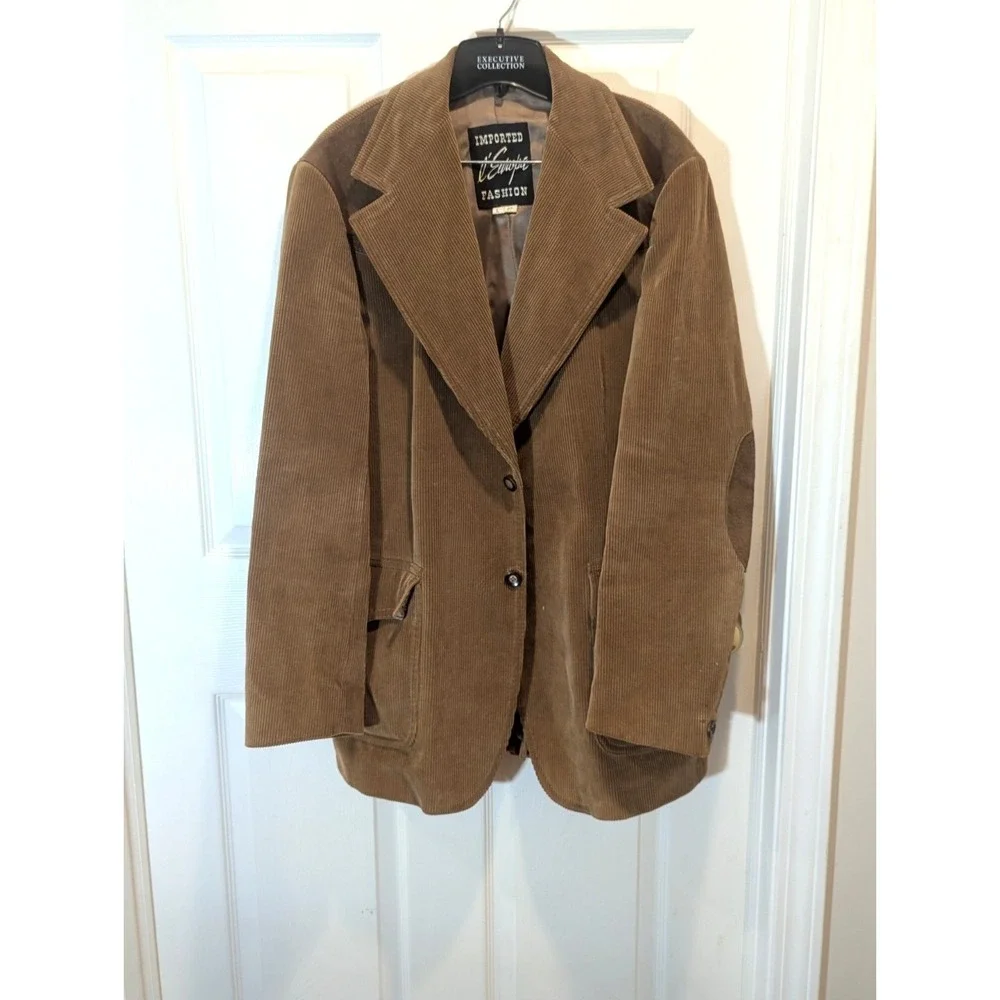 Vintage Corduroy Heritage Blazer Suede Elbow Brown Sport Coat 40 L Ivy Preppy